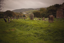 old cemetery on a green hilltop