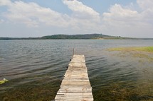 wooden pier over a lake 
