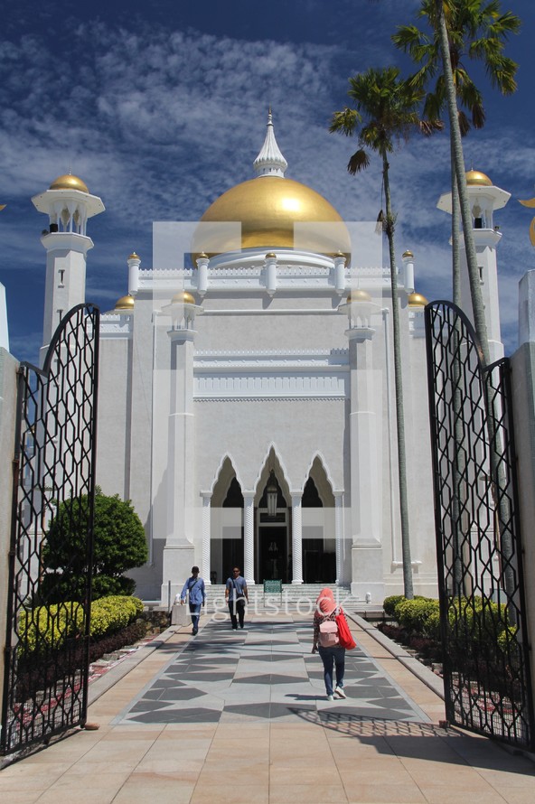 People entering a mosque 