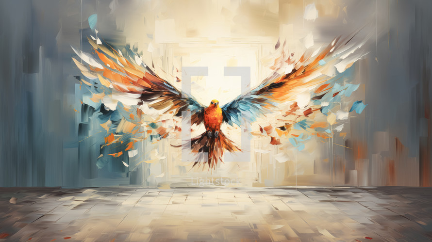 Portrait of a dove. Holy Spirit concept. Christian illustration.