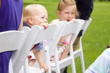 children in the audience at a wedding 