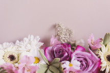 flowers on a pink background 