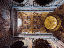 Looking Up To The Dome And The Artistic Frescoes