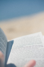 reading on the beach,