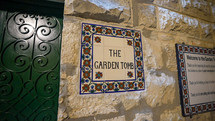 Garden Tomb Sign in Jerusalem 