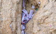 Prayers stuck in the Western Wall 