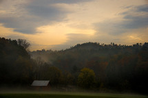 Early Autumn morning in the Blue Ridge mountains of North Carolina