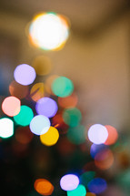 bokeh colored Christmas lights 