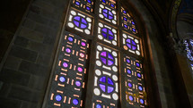 Stain Glass Cross in Church of All Nations in Jerusalem 