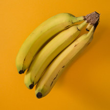 bananas on a yellow background 