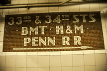 33rd and 34th streets sign 