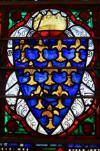 shield stained glass window 