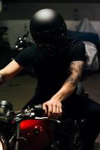 a man on a motorcycle 
