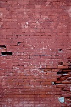 Delapidated brick wall.