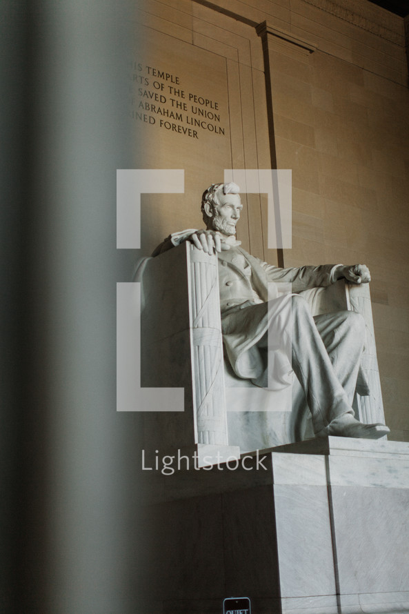 Lincoln statue at the Lincoln Memorial in Washington DC 