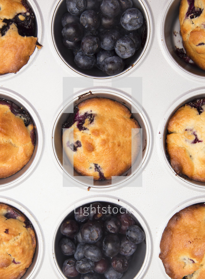 baking blueberry muffins 