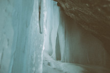 icicles hanging from a cave 