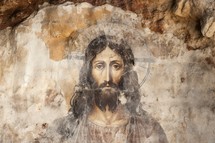 Jesus Christ on the wall of an old church.