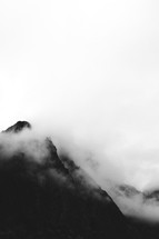 mountain peaks in the clouds 