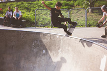 teen boy in a skate park 