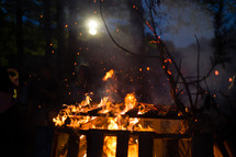 Bonfire of pallets.