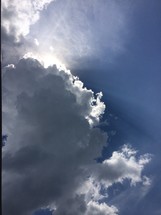 rays of sunlight peeking through the clouds 