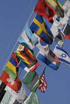 Flags from many nations 