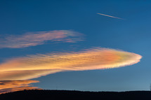 Rainbow clouds in the sky