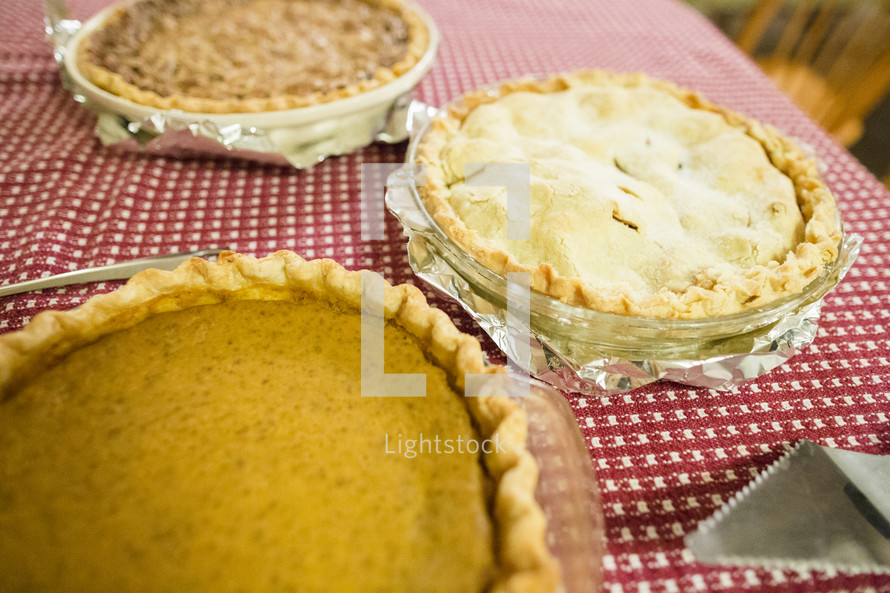 pies on a table 
