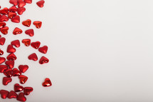 red hearts white background 