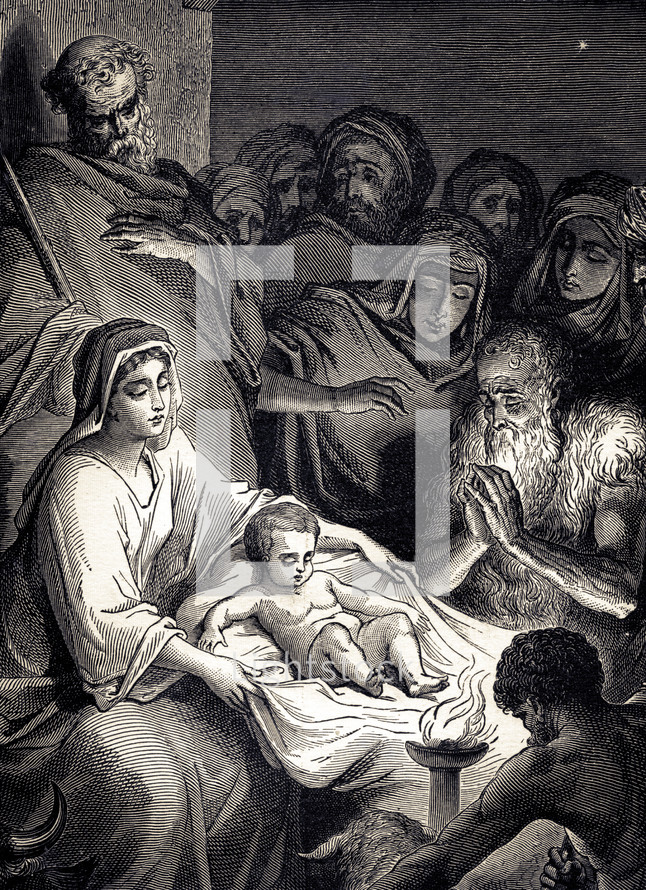 A painting depicting the nativity.