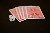 dice and playing cards 