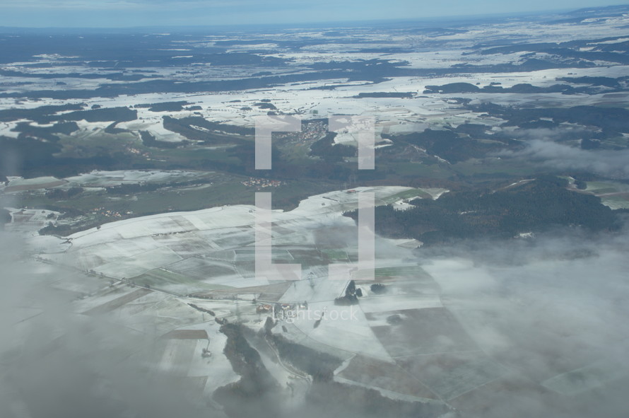 aerial view over land 