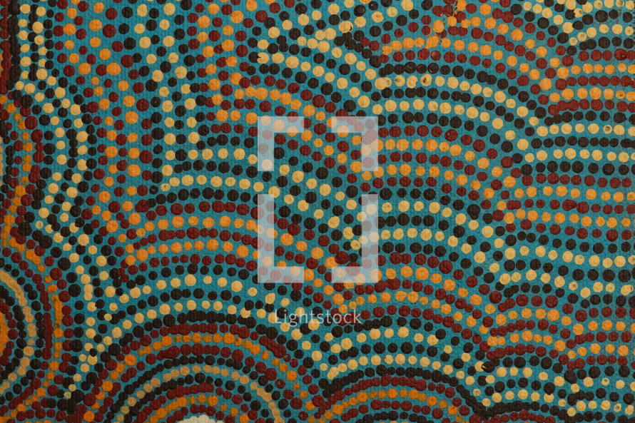 Close up of Aboriginal art from Australia