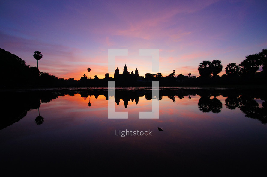 Sunrise over Angkor Wat, Cambodia. Dawn. New Day.