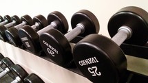 free weights at a gym