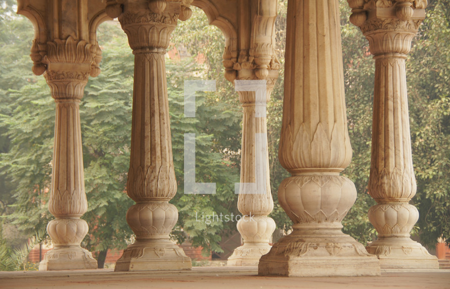 Ancient columns in an Indian palace