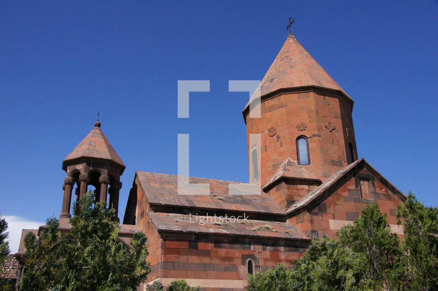 Old Armenian Church made from red stone 
