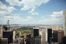 aerial view over Central Park 