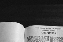 Bible open to Genesis.