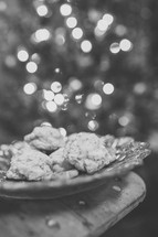 Christmas cookies in black and white 