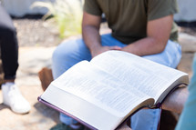small group Bible study outdoors 