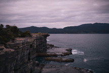 cliffs along the shores of Tasmania 