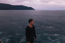 A man exploring the shores of Tasmania 