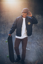 a man with a skateboard 