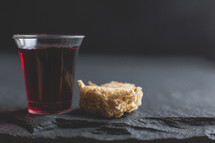 communion wine cup and bread 
