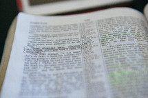 open bible with scriptures underlined