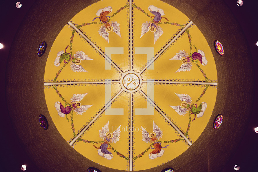 angels painted in a dome