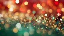Festive Christmas red and green bokeh background. 