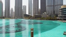 Clear Water Under The Skyscrapers Of Dubai 